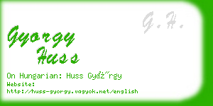 gyorgy huss business card